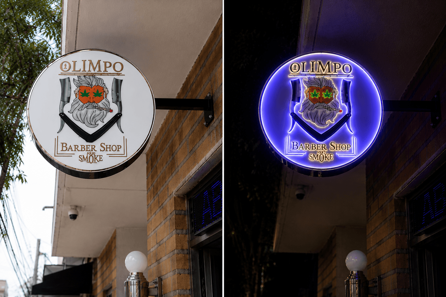 Aviso luminoso redondo acrilico doble cara