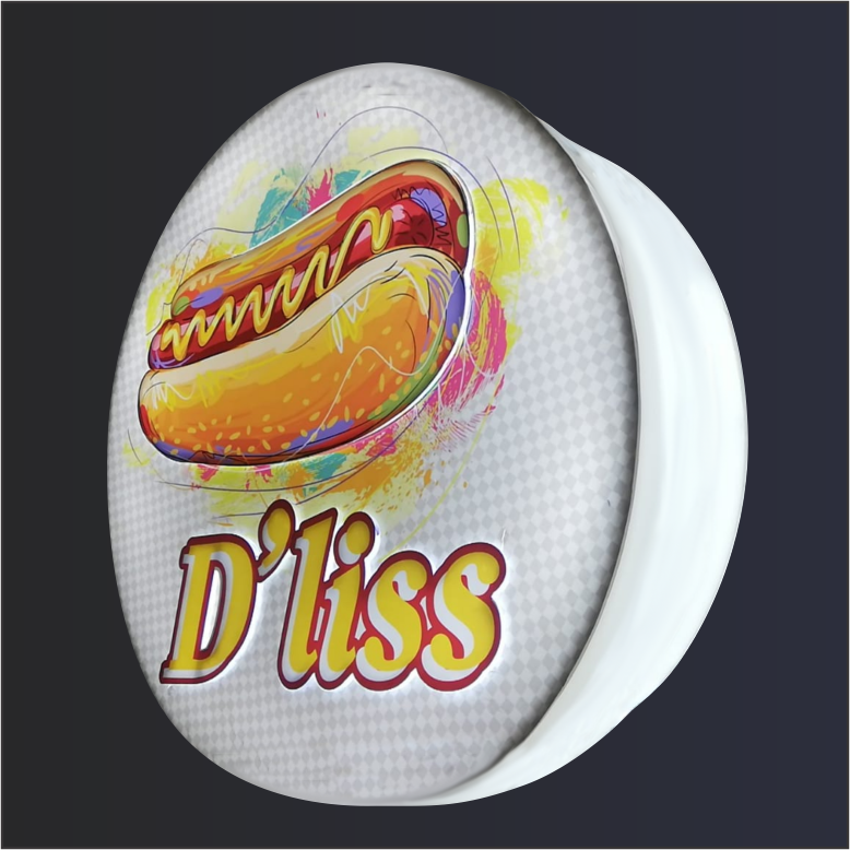 Aviso luminoso redondo en acrilico doble cara