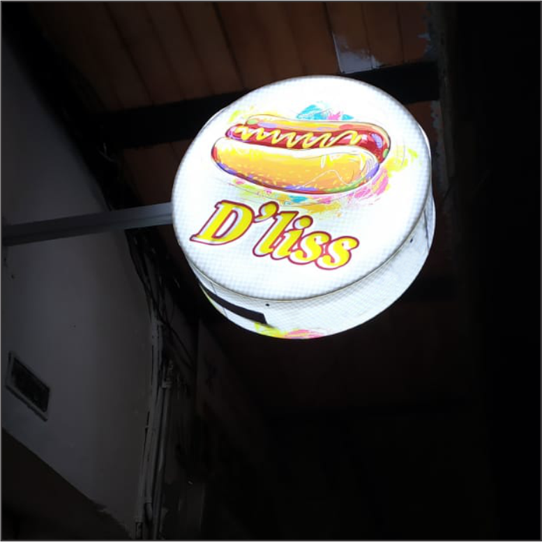 Aviso luminoso redondo en acrilico doble cara - Imagen 2