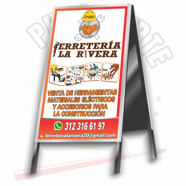 Caballete publicitario exterior impactante 50x100cm - Imagen 2