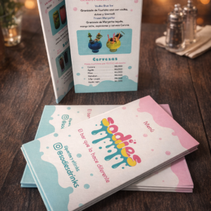 Menús impresos para bares y restaurantes en Colombia